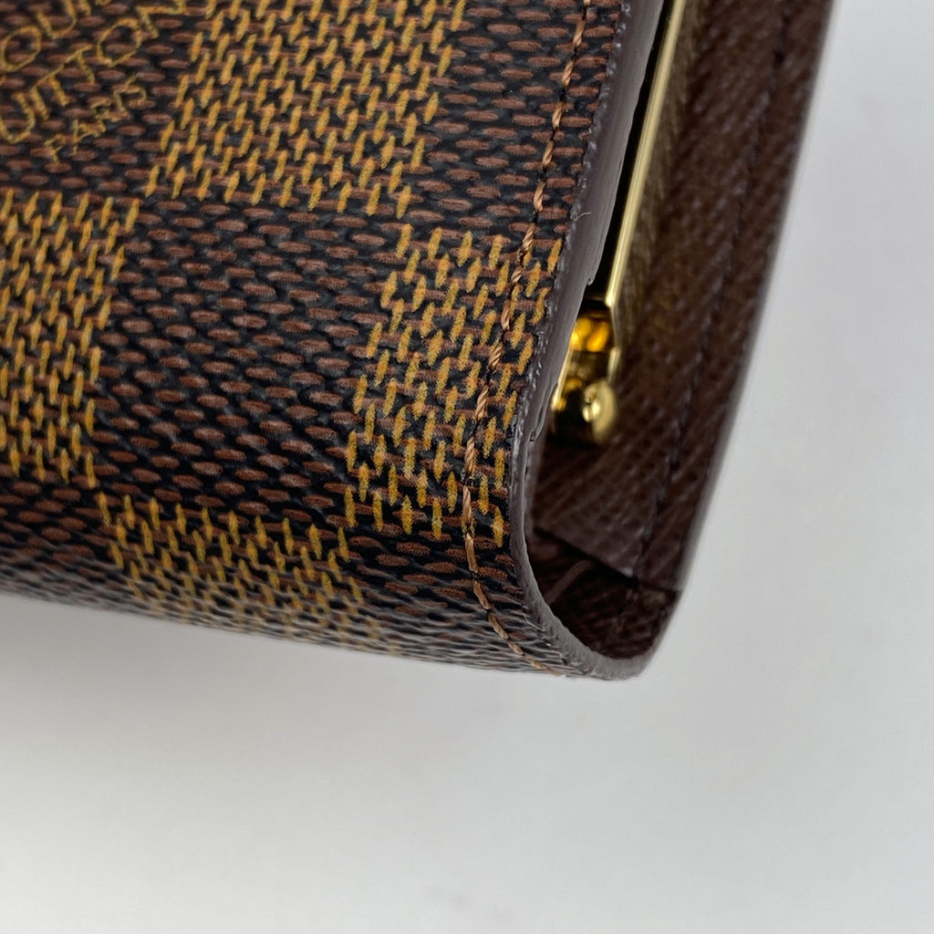 ルイ・ヴィトン ポルトモネ ビエ ヴィエノワ 札入れ 小銭入れ がま口 二つ折り財布 ダミエ ブラウン N61664 レディース 【中古】brbag