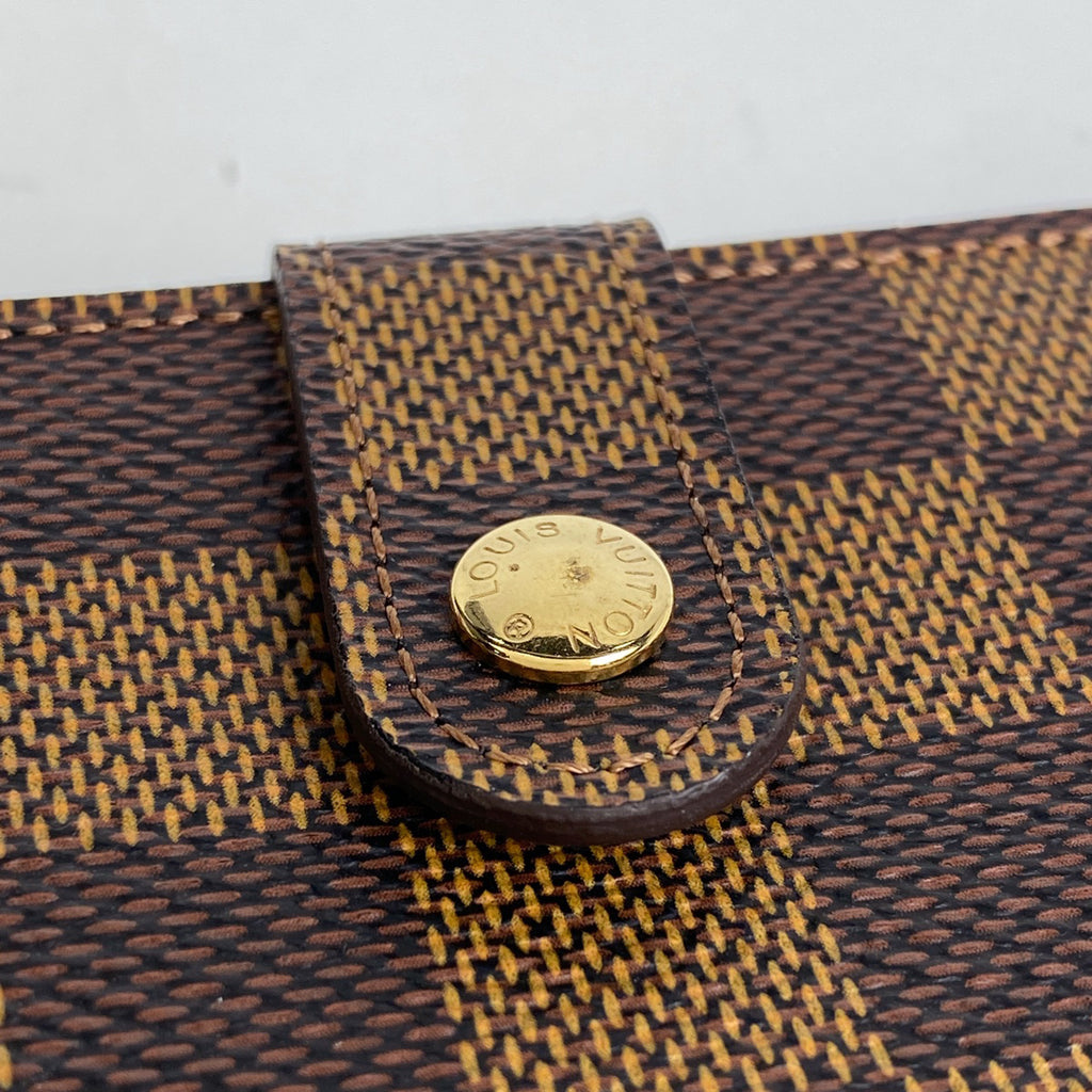 ルイ・ヴィトン ポルトモネ ビエ ヴィエノワ 札入れ 小銭入れ がま口 二つ折り財布 ダミエ ブラウン N61664 レディース 【中古】brbag