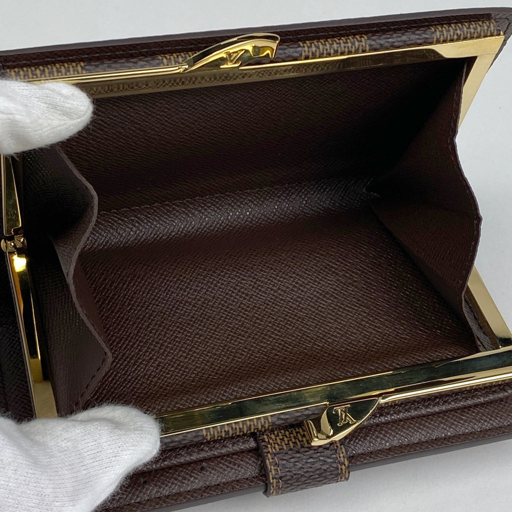 ルイ・ヴィトン ポルトモネ ビエ ヴィエノワ 札入れ 小銭入れ がま口 二つ折り財布 ダミエ ブラウン N61664 レディース 【中古】brbag