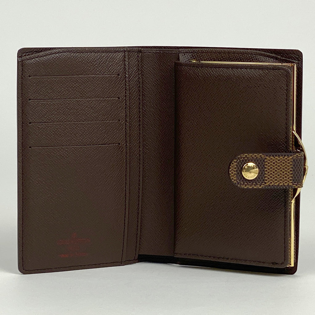 ルイ・ヴィトン ポルトモネ ビエ ヴィエノワ 札入れ 小銭入れ がま口 二つ折り財布 ダミエ ブラウン N61664 レディース 【中古】brbag