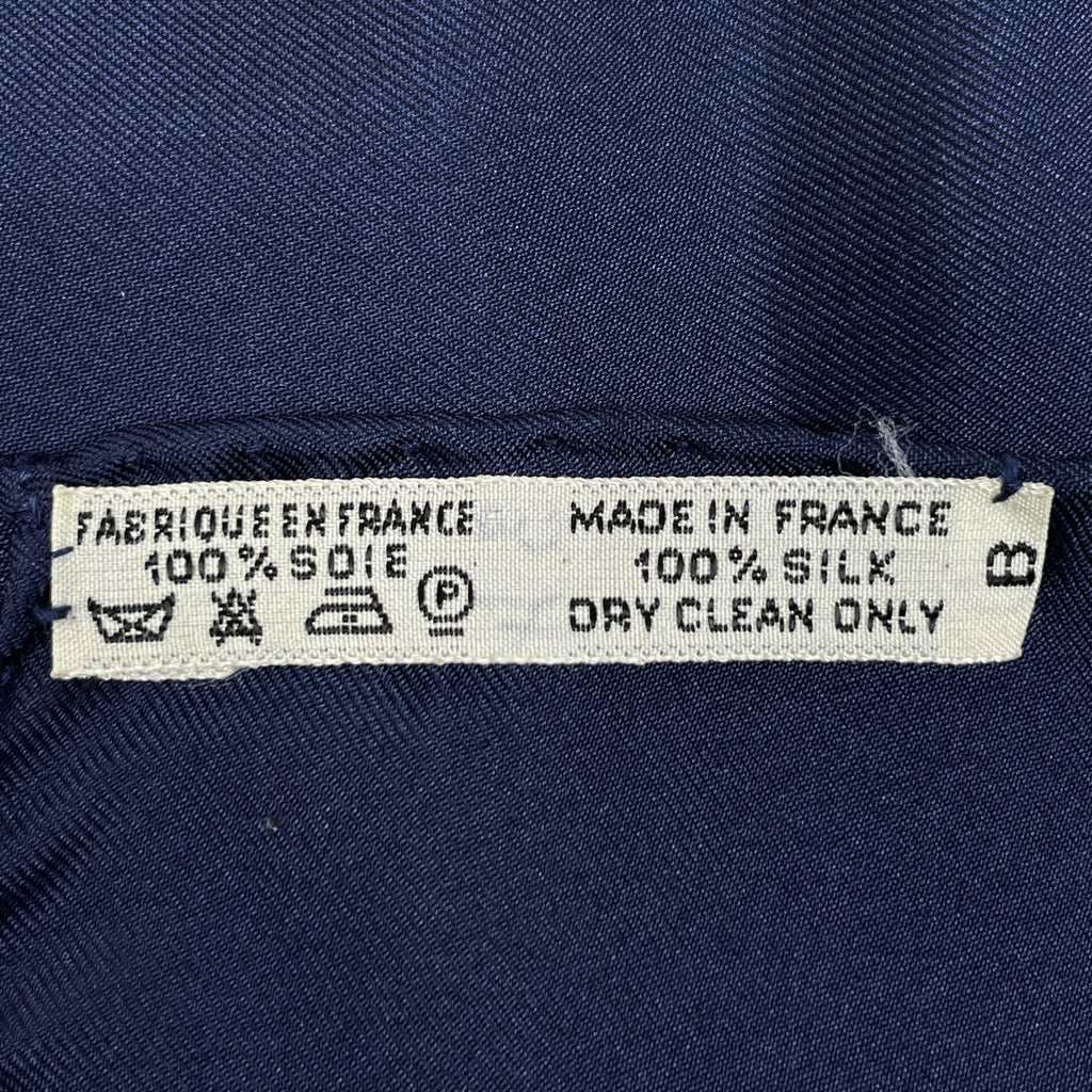 エルメス カレ 90 cuiveeries 銅細工 スカーフ シルク ネイビー マルチカラー レディース 【中古】brbag
