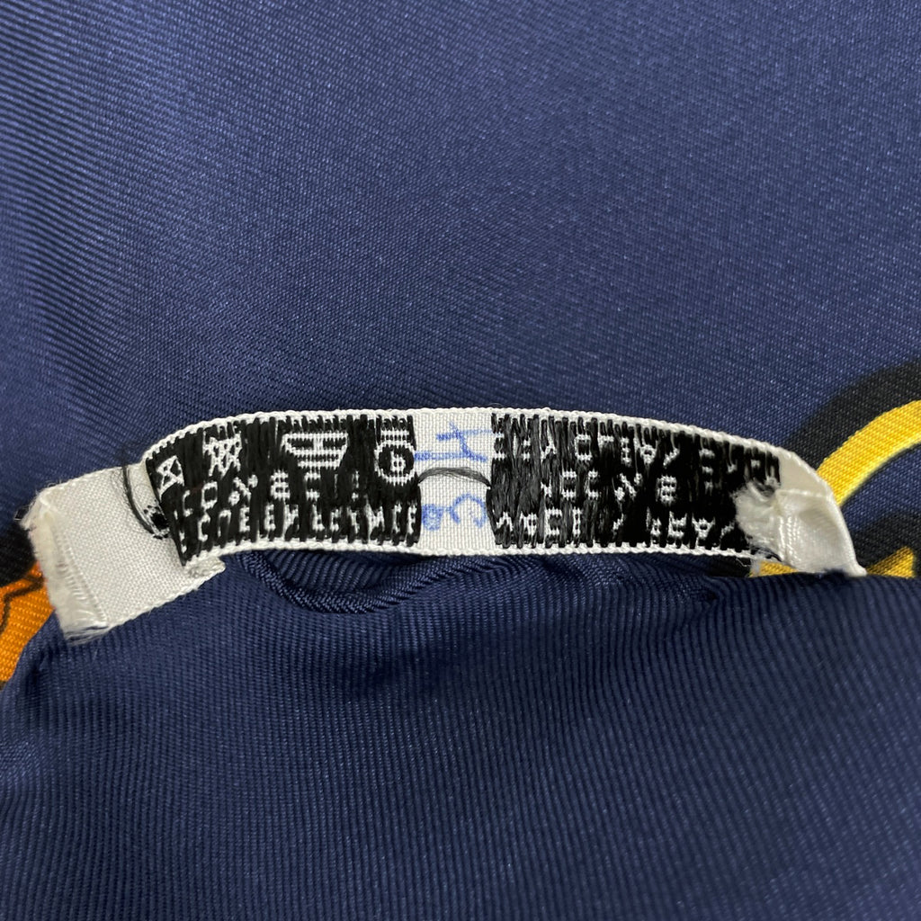 エルメス カレ 90 cuiveeries 銅細工 スカーフ シルク ネイビー マルチカラー レディース 【中古】brbag