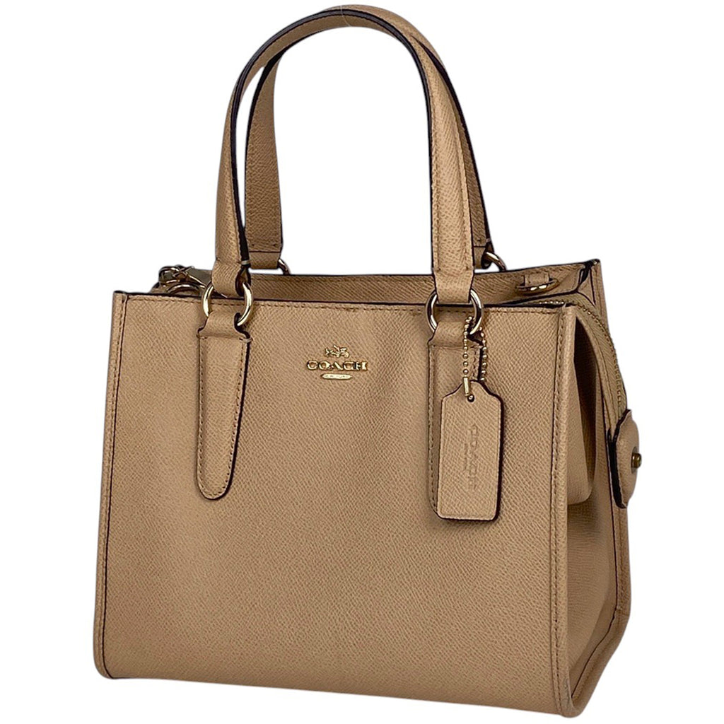 コーチ ロゴ ハンドバッグ ミニクロスビー キャリーオール ハンドバッグ レザー ベージュ 33996 レディース 【中古】brbag