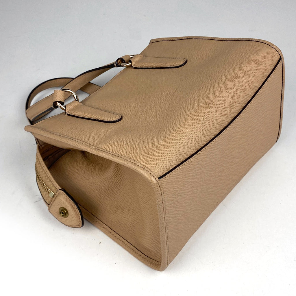 コーチ ロゴ ハンドバッグ ミニクロスビー キャリーオール ハンドバッグ レザー ベージュ 33996 レディース 【中古】brbag