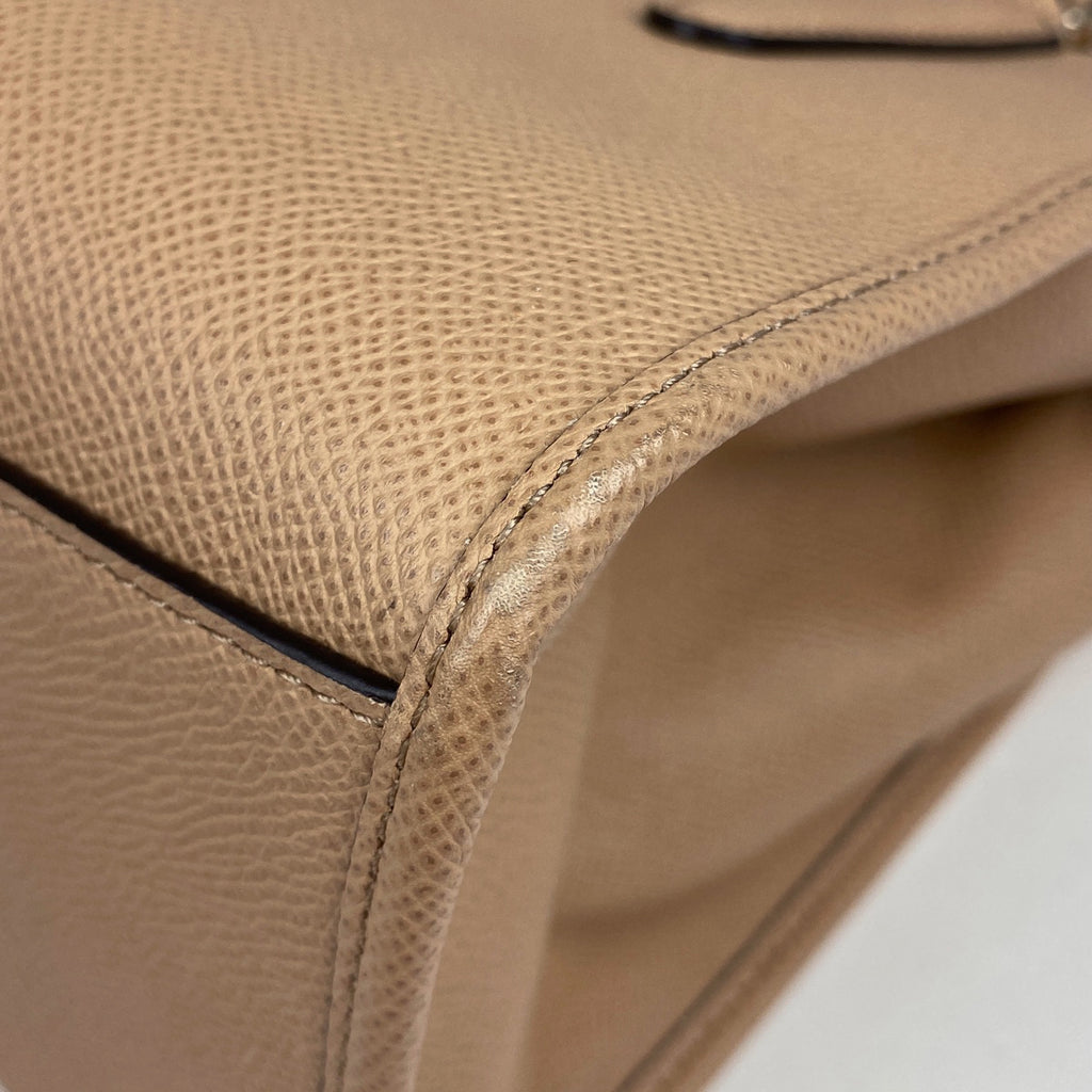 コーチ ロゴ ハンドバッグ ミニクロスビー キャリーオール ハンドバッグ レザー ベージュ 33996 レディース 【中古】brbag