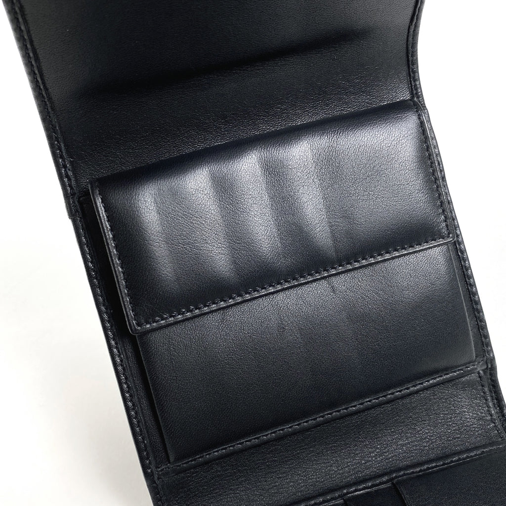 カルティエ トリニティ 三つ折り 財布 札入れ 小銭入れ 三つ折り財布 レザー ブラック レディース 【中古】brbag