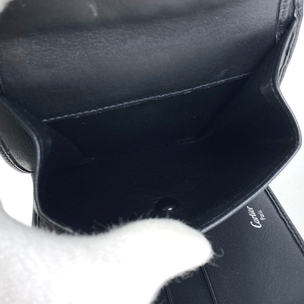 カルティエ トリニティ 三つ折り 財布 札入れ 小銭入れ 三つ折り財布 レザー ブラック レディース 【中古】brbag