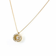 メレダイヤ デザインネックレス YG イエローゴールド ペンダント ネックレス K18 ダイヤモンド レディース 【中古】nbjwl