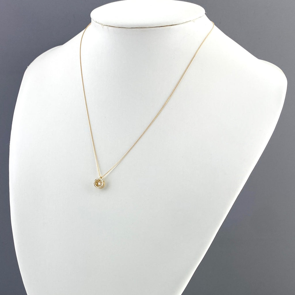 メレダイヤ デザインネックレス YG イエローゴールド ペンダント ネックレス K18 ダイヤモンド レディース 【中古】nbjwl