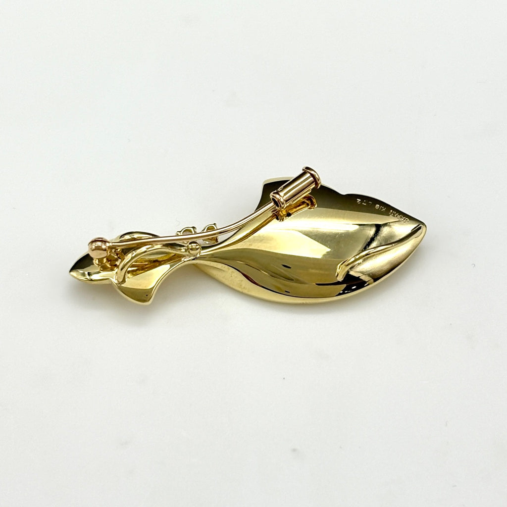 メレダイヤ デザインブローチ YG イエローゴールド 2WAY ペンダントトップ ブローチ K18 ダイヤモンド レディース ノンブランドジュエリー 【中古】nbjwl