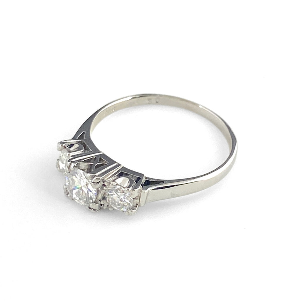 メレダイヤ デザインリング プラチナ 指輪 リング 11号 Pt900 ダイヤモンド レディース 【中古】nbjwl