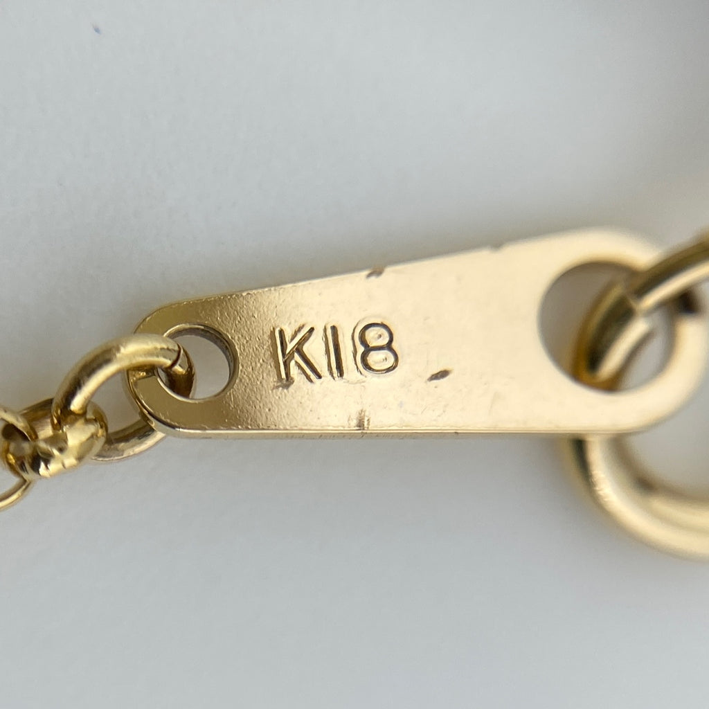 メレダイヤ デザインネックレス YG イエローゴールド ペンダント 蹄鉄 ネックレス K18 ダイヤモンド レディース 【中古】nbjwl