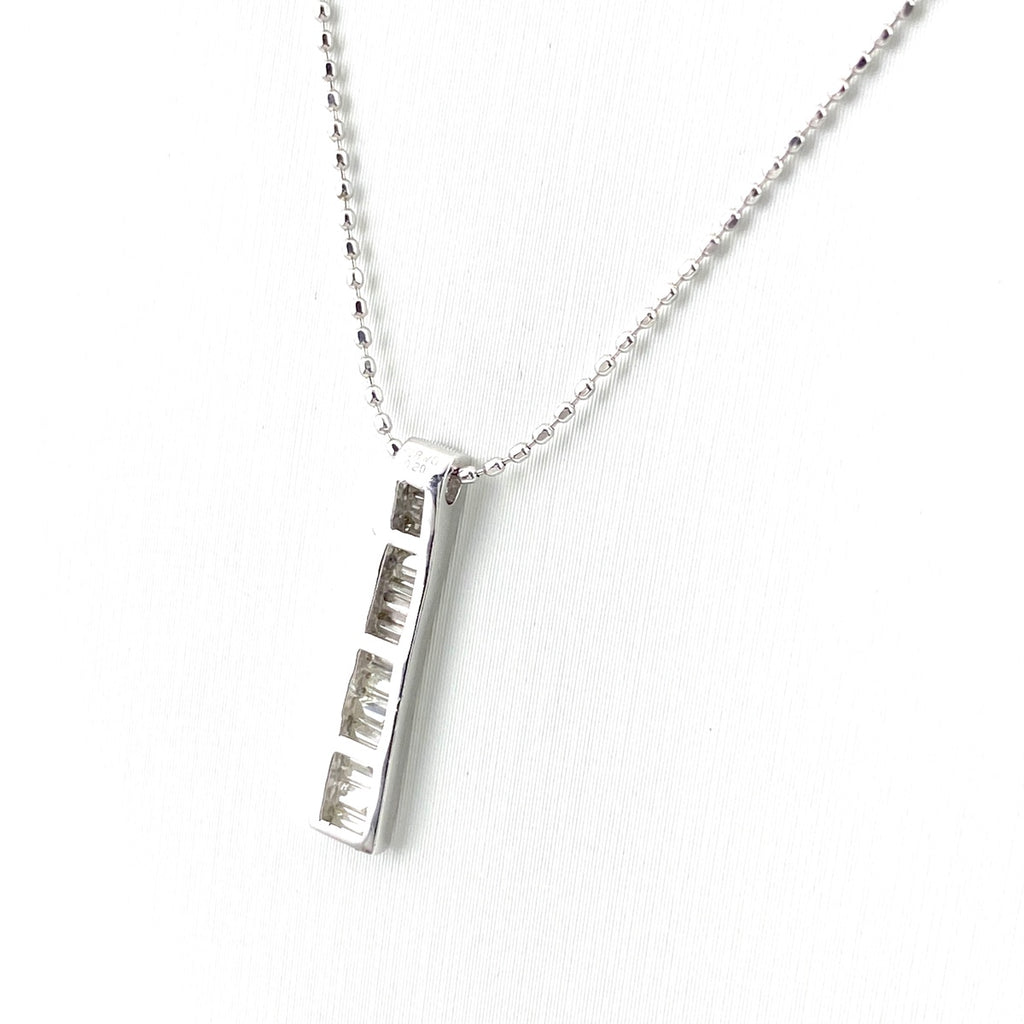 メレダイヤ デザインネックレス WG ホワイトゴールド ペンダント ネックレス K18 WG ダイヤモンド レディース 【中古】nbjwl