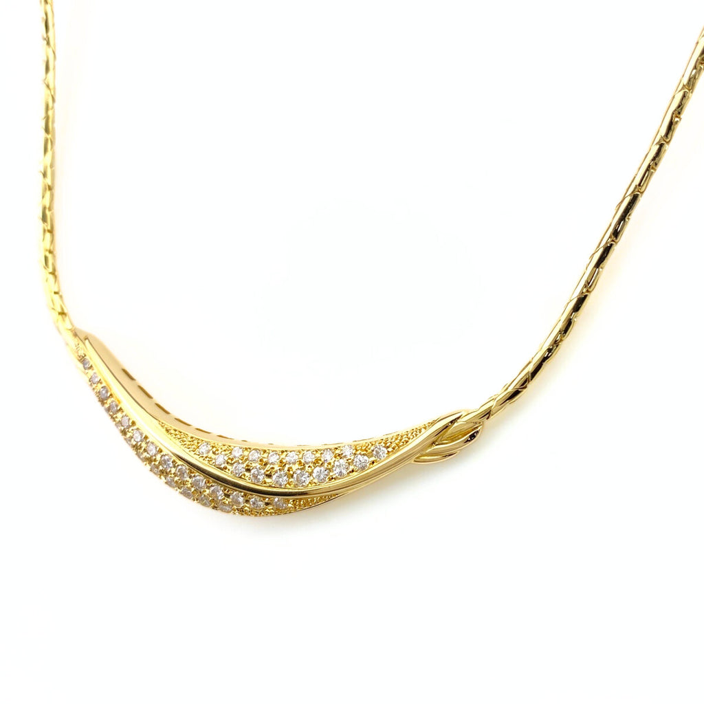 ウノアエレ メレダイヤ デザインネックレス YG イエローゴールド ネックレス 750 ダイヤモンド レディース 【中古】brjwl