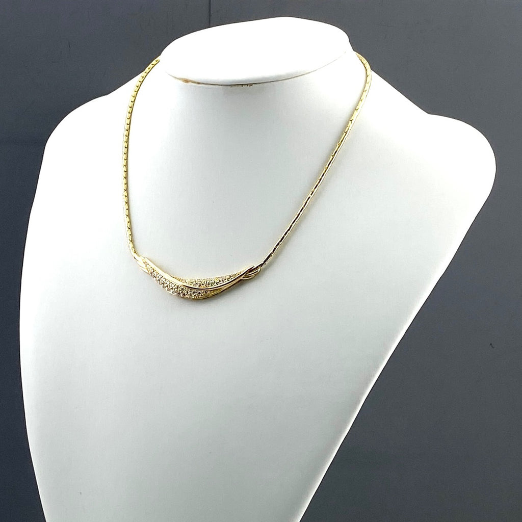 ウノアエレ メレダイヤ デザインネックレス YG イエローゴールド ネックレス 750 ダイヤモンド レディース 【中古】brjwl