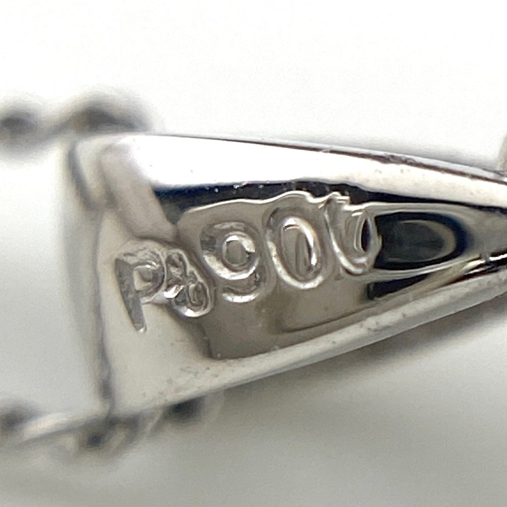 サファイア デザインネックレス プラチナ メレダイヤ ペンダント ネックレス Pt900 Pt850 サファイア レディース 【中古】nbjwl