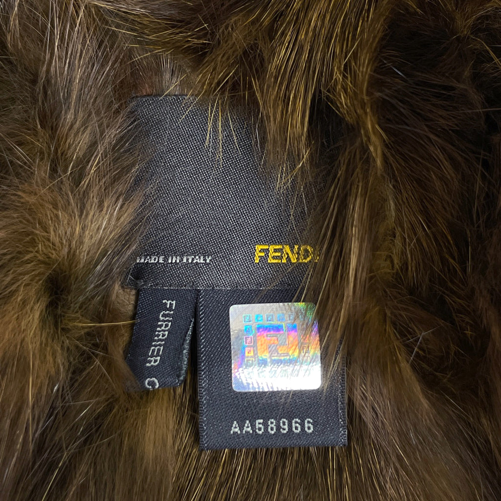 フェンディ ズッカロゴ ショール セレリア ファーカラー セーブルファー ショール ファー ブラウン レディース 【中古】brbag