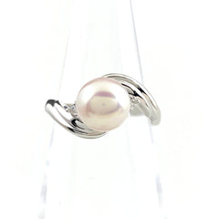 タサキ パール デザインリング プラチナ 指輪 メレダイヤ 真珠 リング 11.5号 Pt900 パール ダイヤモンド レディース 【中古】brjwl