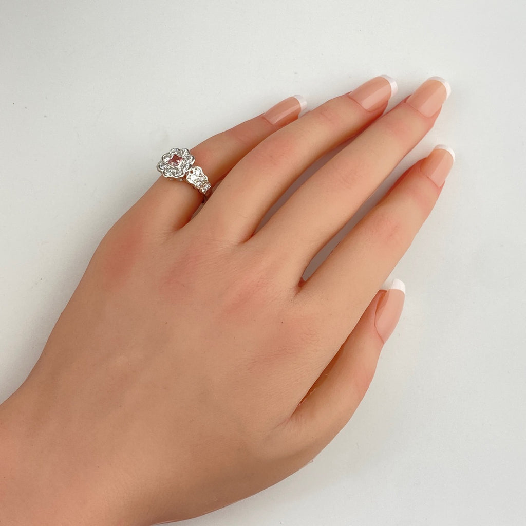 ダイヤモンド デザインリング プラチナ 指輪 メレダイヤ リング 9号 Pt900 ダイヤモンド レディース 【中古】nbjwl
