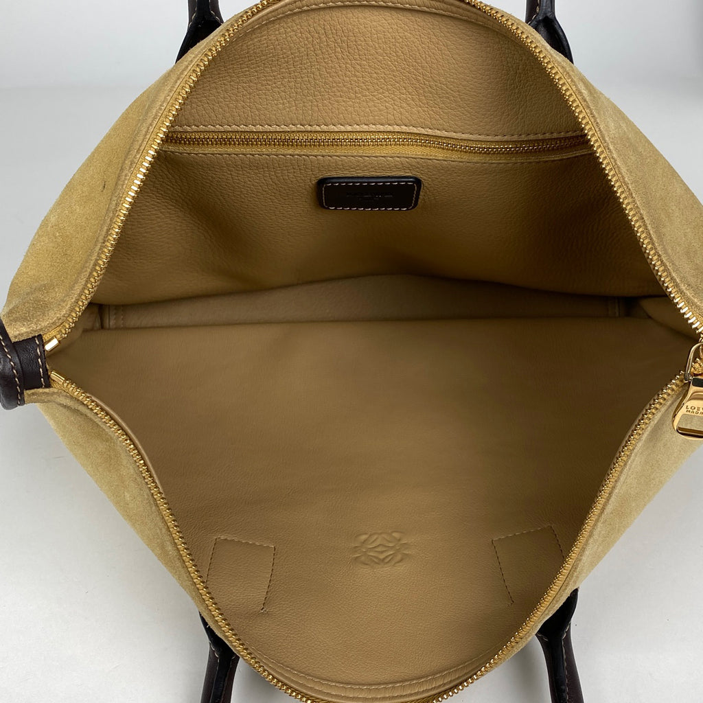 ロエベ アナグラム ハンドバッグ  スエード ブラウン レディース 【中古】brbag
