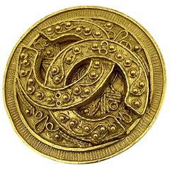 シャネル ココマーク ラウンド ブローチ 丸型 ブローチ GP ゴールド レディース 【中古】bracc