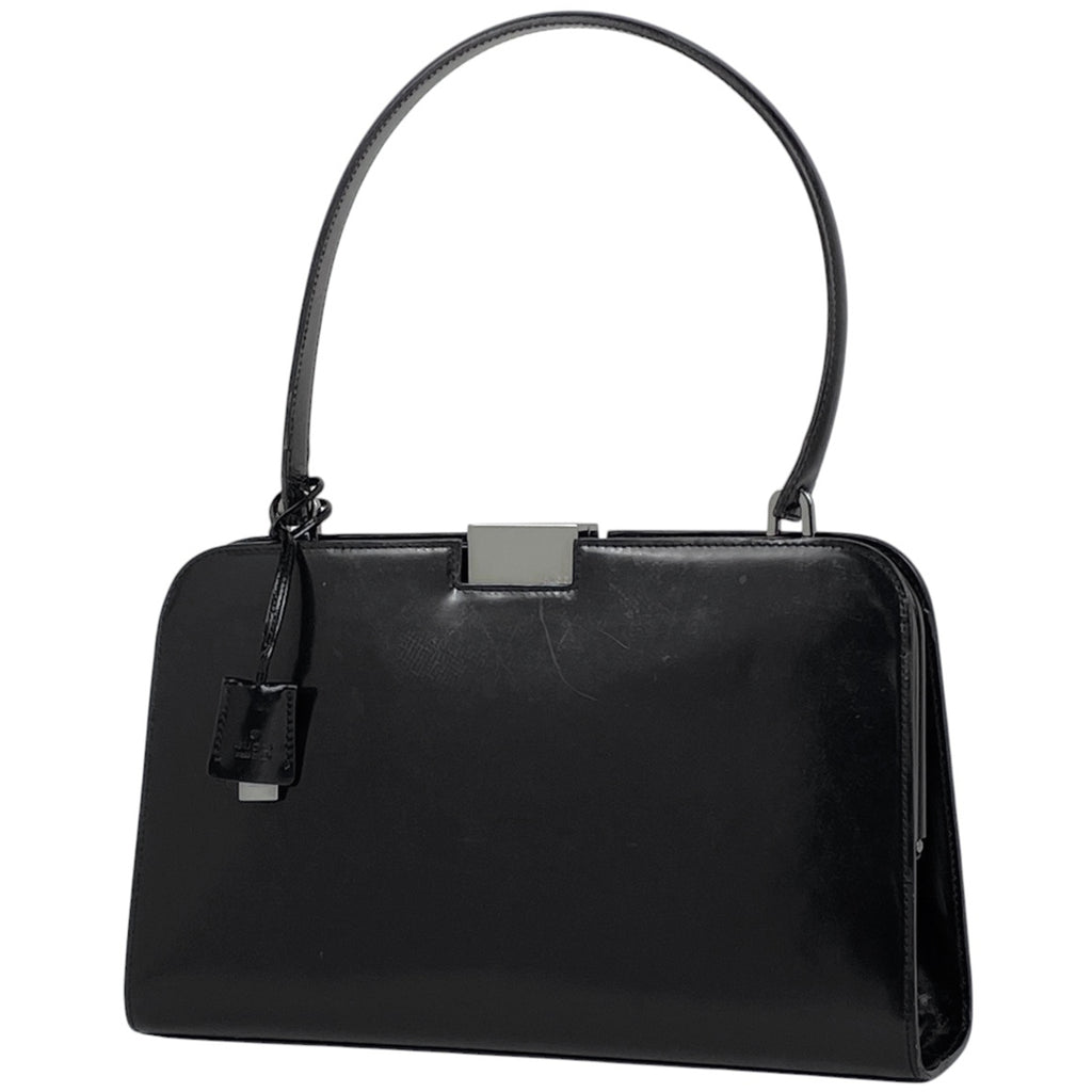 Sybilla　がま口　ハンドバッグ　ワンショルダー　ブラック　レザー SYBILLA(シビラ) / がま口 ハンドバッグ/BLK | 中古品の販売