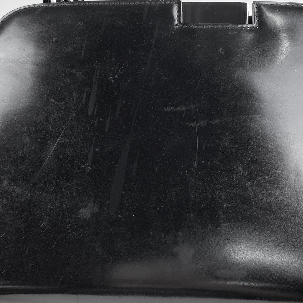 グッチ ロゴ ハンドバッグ ワンショルダー がま口 0014207 ハンドバッグ レザー ブラック レディース 【中古】brbag