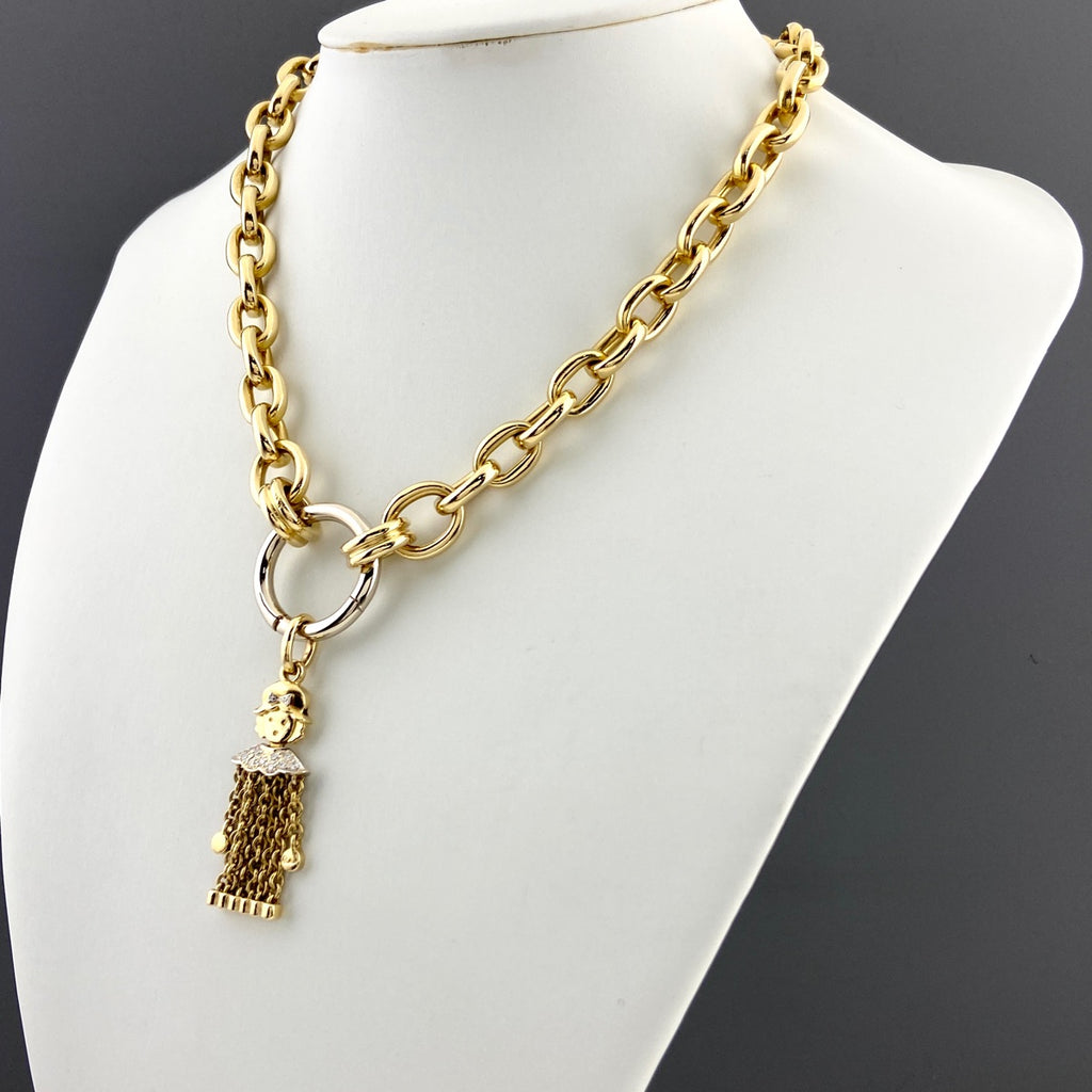 K18 YG ポメラート ダイヤモンド ネックレス 750 レディース 中古 brjwl