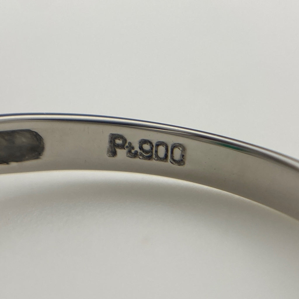エメラルド デザインリング プラチナ 指輪 メレダイヤ リング 12号 Pt900 エメラルド ダイヤモンド レディース 【中古】nbjwl