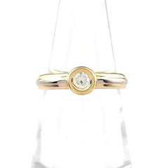 カルティエ モノストーン リング YG イエローゴールド 指輪 スリーカラー リング 11.5号 750 ダイヤモンド レディース 【中古】brjwl