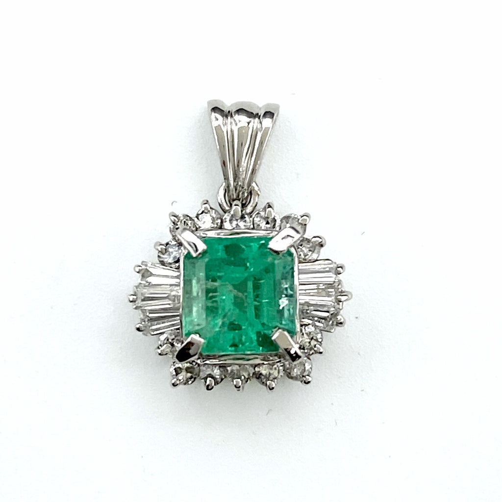 PT900 エメラルド ペンダントトップ 1.07CT レディース 中古 nbjwl
