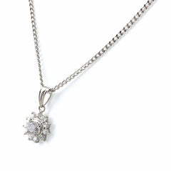 ダイヤモンド デザインネックレス プラチナ ペンダント メレダイヤ ネックレス Pt900 Pt850 ダイヤモンド レディース 【中古】nbjwl