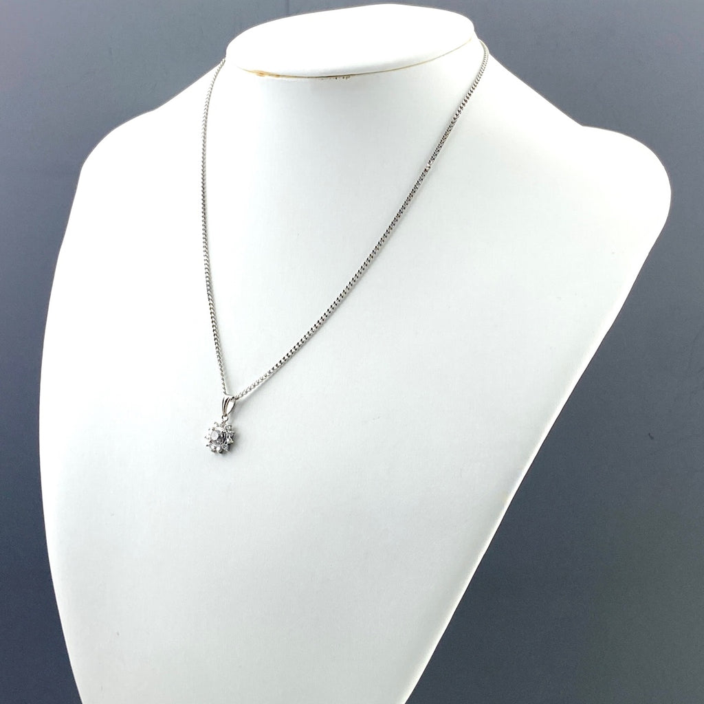 ダイヤモンド デザインネックレス プラチナ ペンダント メレダイヤ ネックレス Pt900 Pt850 ダイヤモンド レディース 【中古】nbjwl