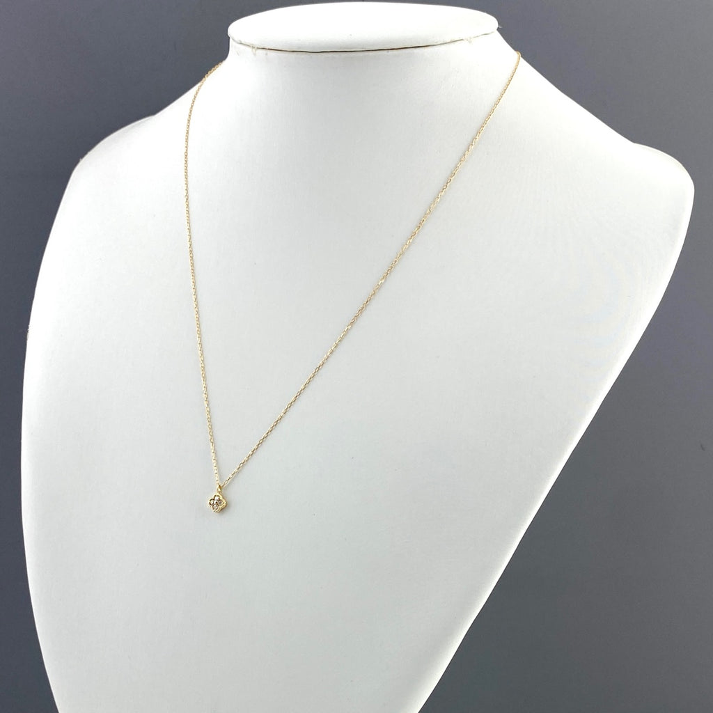 メレダイヤ デザインネックレス YG イエローゴールド ペンダント ネックレス K18 ダイヤモンド レディース 【中古】nbjwl
