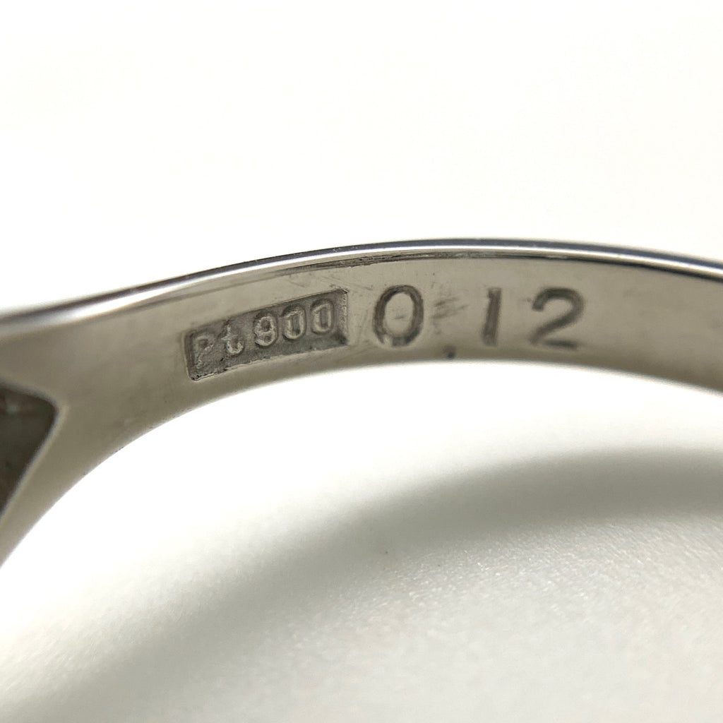 エメラルド デザインリング プラチナ 指輪 メレダイヤ リング 12.5号 Pt900 エメラルド ダイヤモンド レディース 【中古】nbjwl