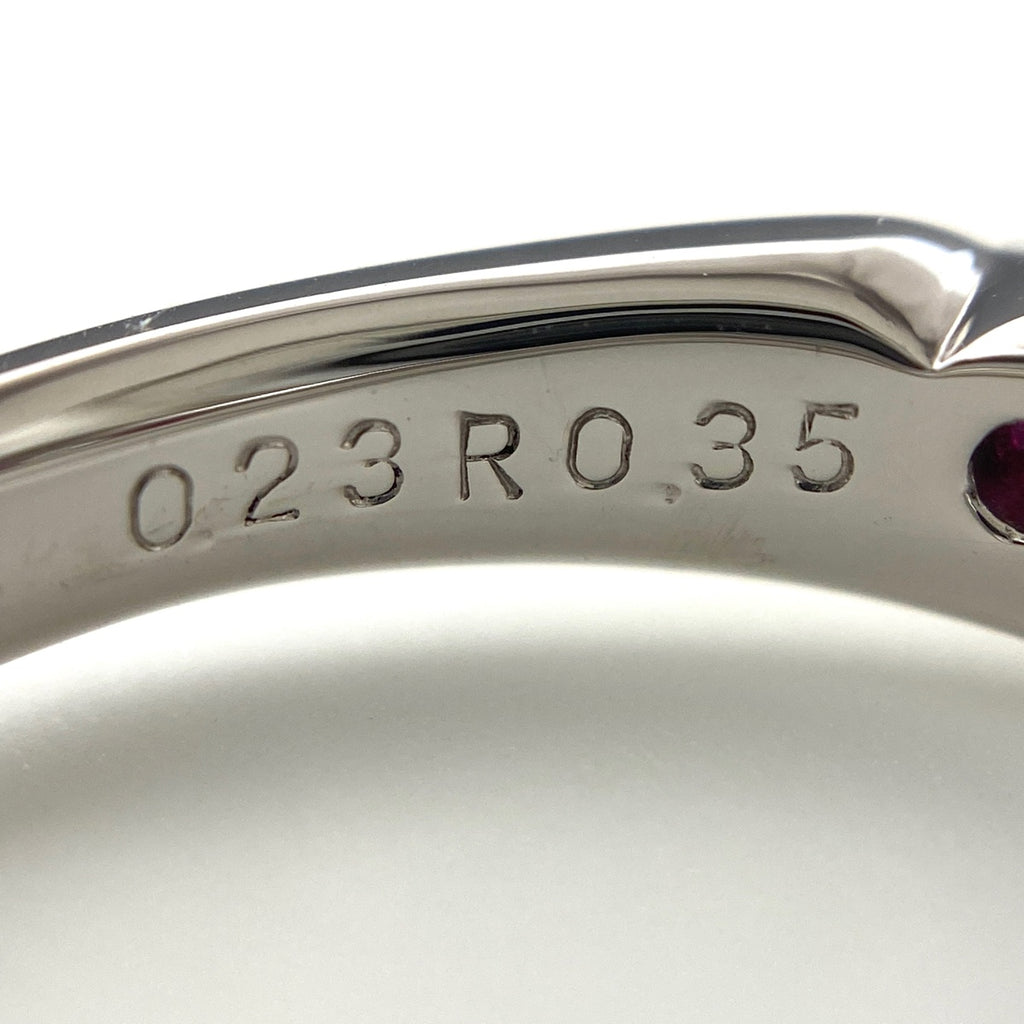 ルビー デザインリング プラチナ 指輪 メレダイヤ リング 12号 Pt900 ルビー ダイヤモンド レディース 【中古】nbjwl