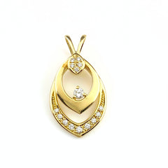 ウォルサム メレダイヤ デザインペンダントトップ YG イエローゴールド ペンダントトップ 750 ダイヤモンド レディース 【中古】brjwl