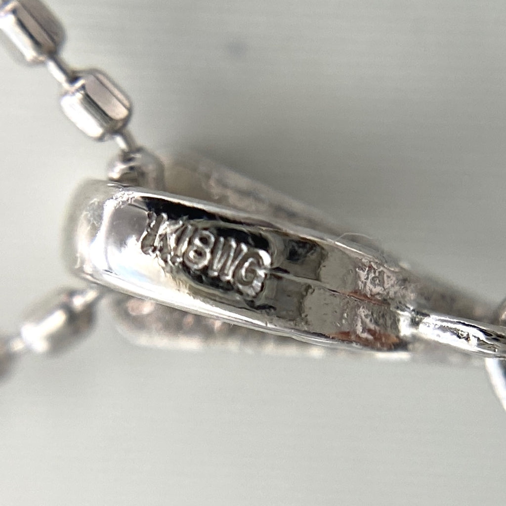 サファイア デザインネックレス WG ホワイトゴールド ペンダント メレダイヤ ダイヤモンド ネックレス K18 WG サファイア レディース 【中古】nbjwl