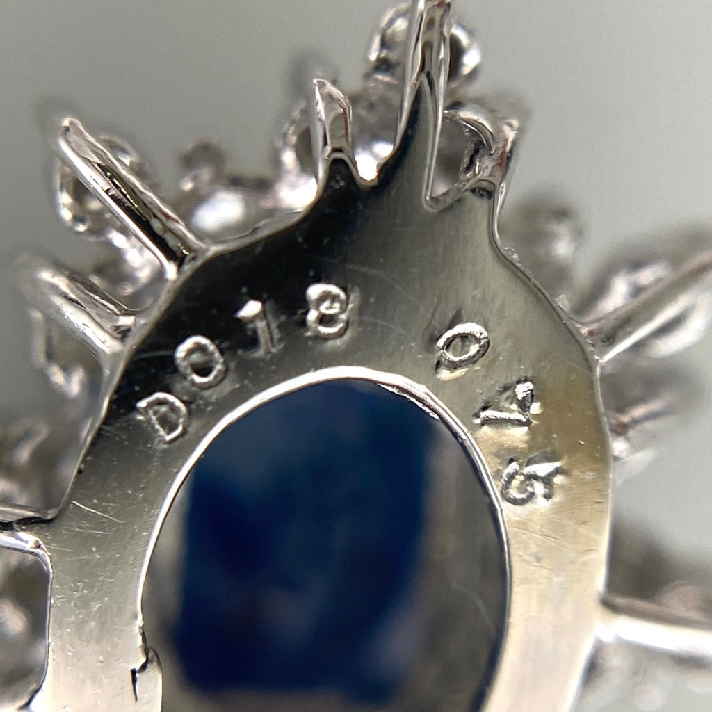 サファイア デザインネックレス WG ホワイトゴールド ペンダント メレダイヤ ダイヤモンド ネックレス K18 WG サファイア レディース 【中古】nbjwl