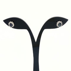 サファイア デザインピアス WG ホワイトゴールド メレダイヤ ダイヤモンド ピアス K14 WG サファイア レディース 【中古】nbjwl