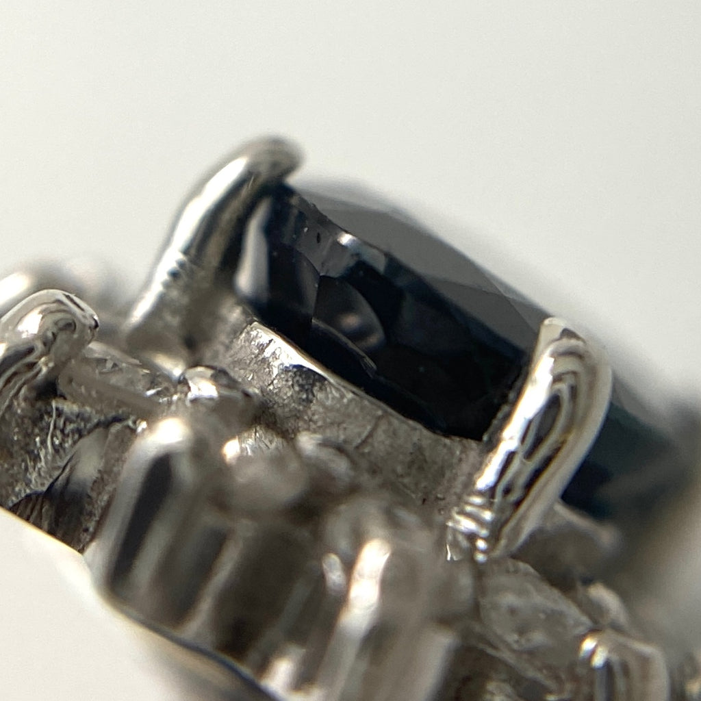 サファイア デザインピアス WG ホワイトゴールド メレダイヤ ダイヤモンド ピアス K14 WG サファイア レディース 【中古】nbjwl