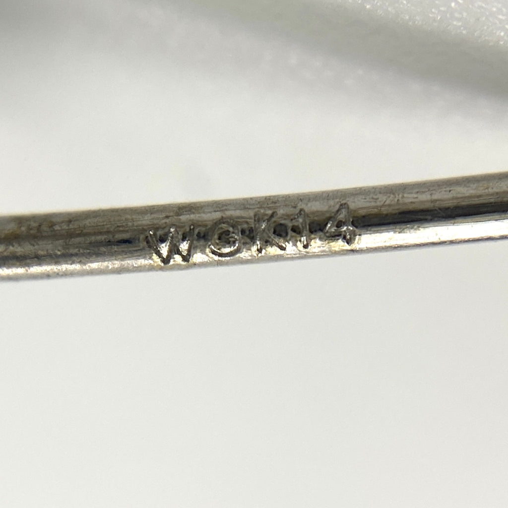 サファイア デザインピアス WG ホワイトゴールド メレダイヤ ダイヤモンド ピアス K14 WG サファイア レディース 【中古】nbjwl