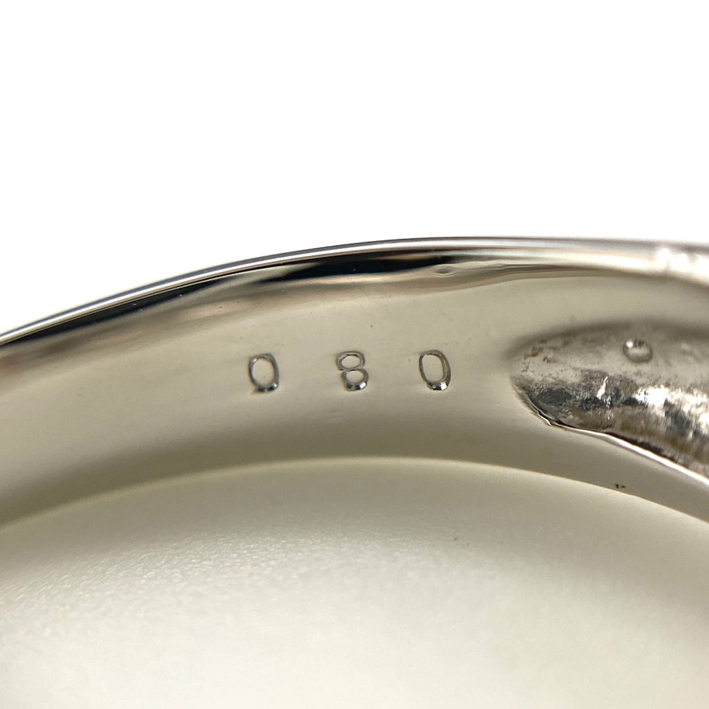 オパール デザインリング プラチナ 指輪 メレダイヤ リング 13号 Pt900 オパール ダイヤモンド レディース 【中古】nbjwl