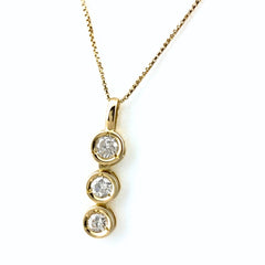 メレダイヤ デザインネックレス YG イエローゴールド ペンダント ネックレス K18 ダイヤモンド レディース 【中古】nbjwl