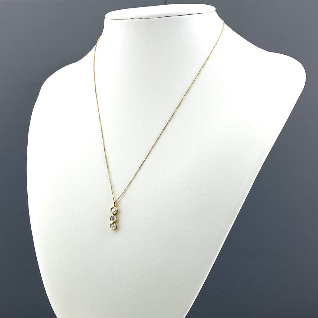 メレダイヤ デザインネックレス YG イエローゴールド ペンダント ネックレス K18 ダイヤモンド レディース 【中古】nbjwl