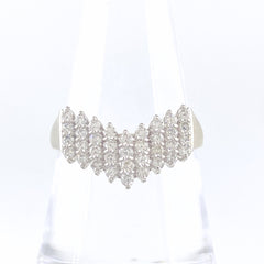 メレダイヤ デザインリング プラチナ 指輪 リング 17号 Pt900 ダイヤモンド レディース 【中古】nbjwl