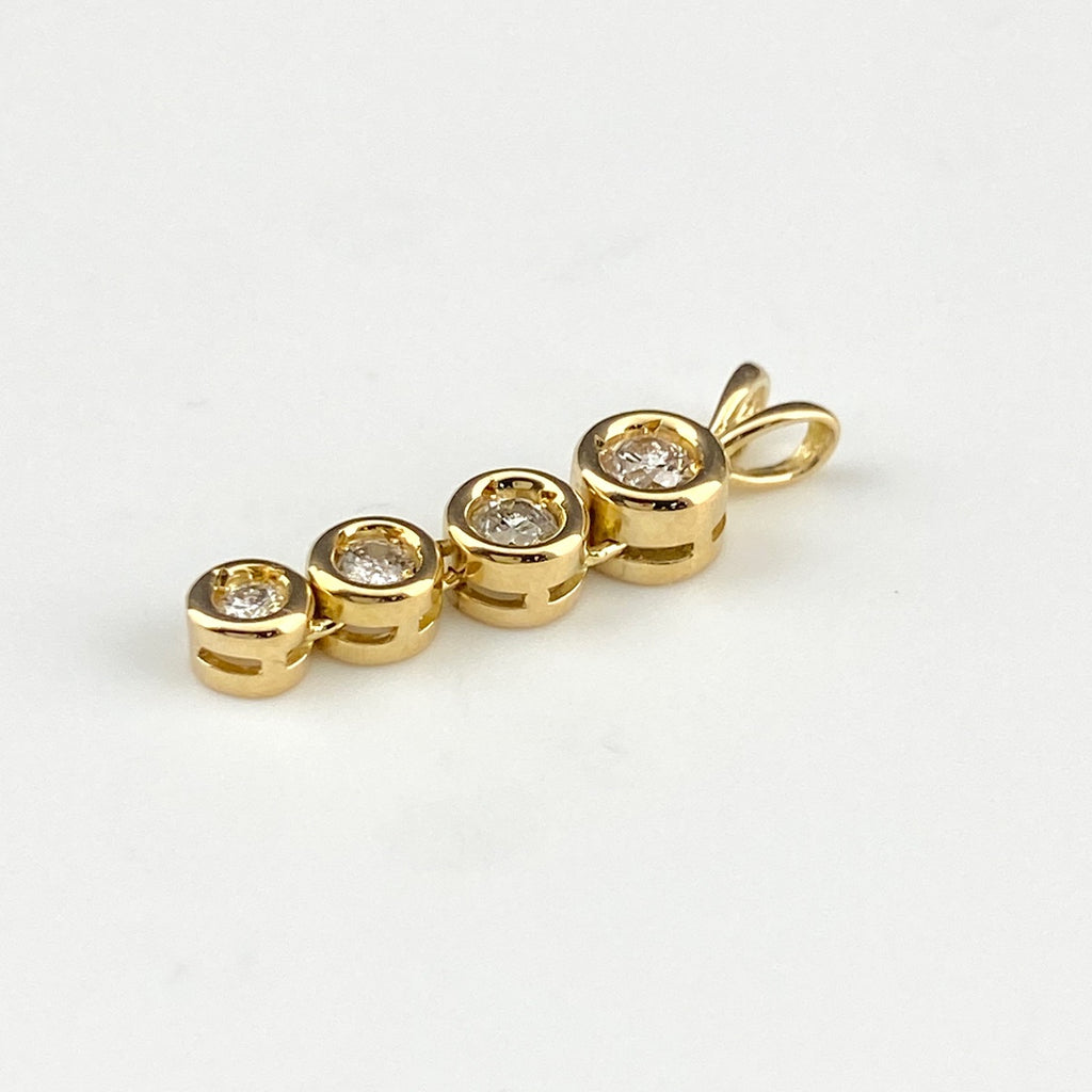 メレダイヤ デザインペンダントトップ YG イエローゴールド ペンダントトップ K18 ダイヤモンド レディース 【中古】nbjwl
