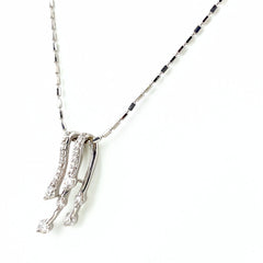 メレダイヤ デザインネックレス WG ホワイトゴールド ペンダント ネックレス K18 WG ダイヤモンド レディース 【中古】nbjwl