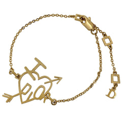 クリスチャンディオール ロゴ ブレスレット ハートアロー ブレスレット GP ゴールド レディース 【中古】bracc