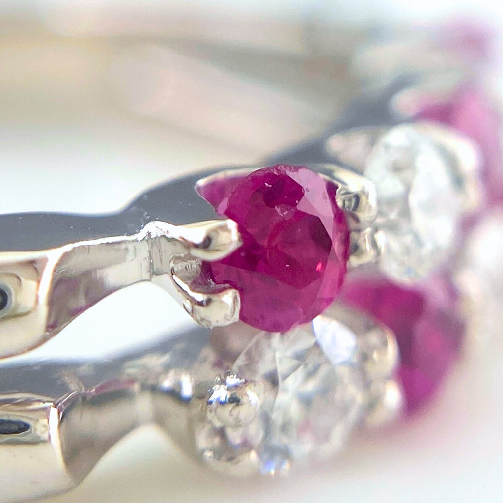 ルビー デザインリング プラチナ 指輪 メレダイヤ リング 11.5号 Pt900 ルビー ダイヤモンド レディース 【中古】nbjwl